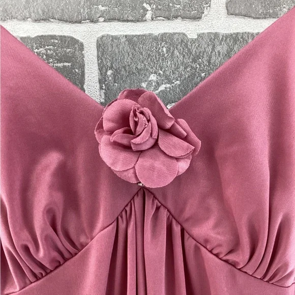 Vintage Montgomery Ward Rose Pink Slip Dress With Matching Ruffle Tied Top Small - Picture 10 of 13